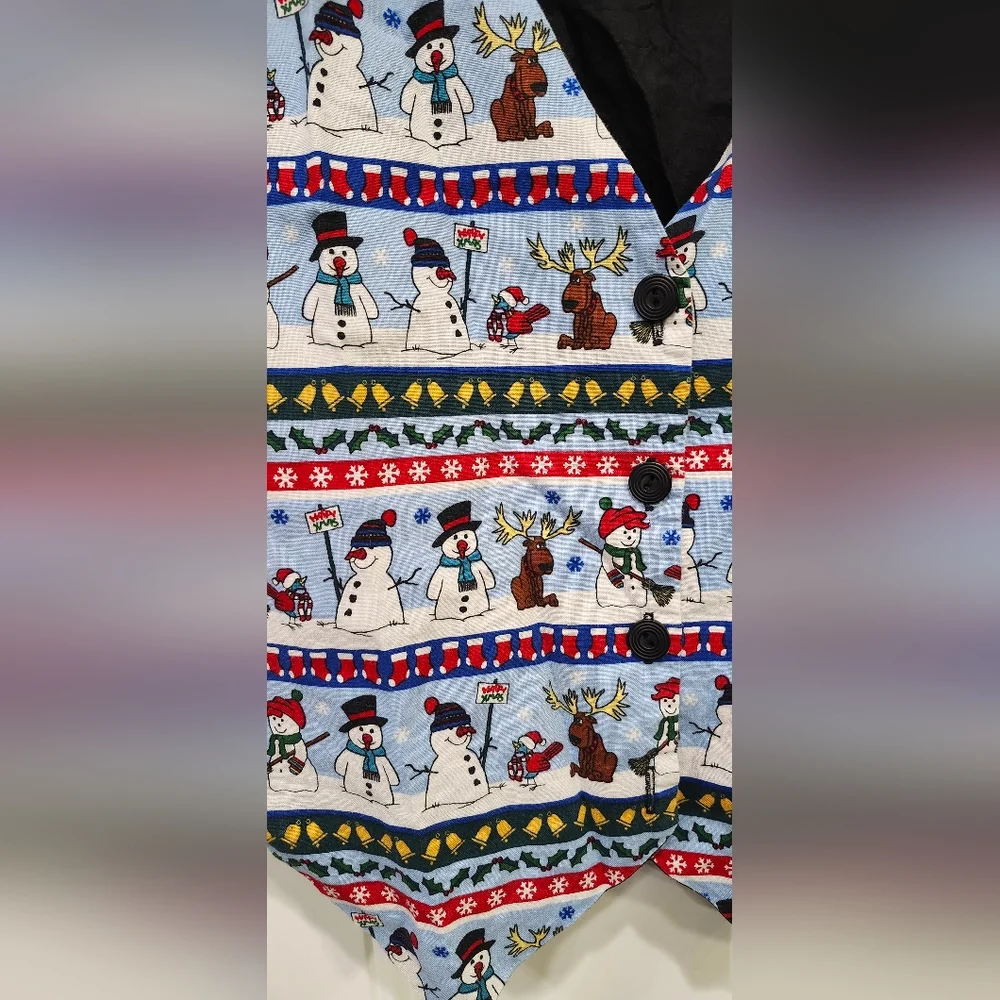 Vintage Nutcracker Christmas Holiday Lightweight Cotton Vest Women's Size Medium